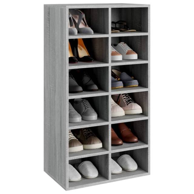 Berkfield Home Shoe Rack Grey Sonoma 54x34x100.5 cm Engineered Wood - image 1