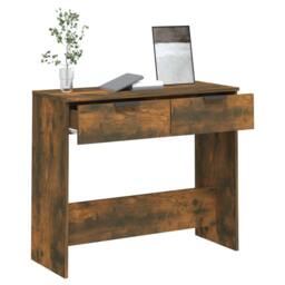 Berkfield Home Console Table Smoked Oak 90x36x75 cm Engineered Wood in Brown - Size: 90 x 36 x 75 cm - thumbnail 5