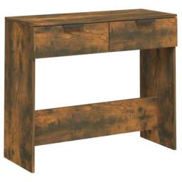Berkfield Home Console Table Smoked Oak 90x36x75 cm Engineered Wood in Brown - Size: 90 x 36 x 75 cm - thumbnail 1