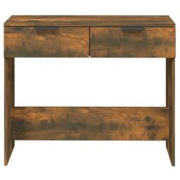 Berkfield Home Console Table Smoked Oak 90x36x75 cm Engineered Wood in Brown - Size: 90 x 36 x 75 cm - thumbnail 6
