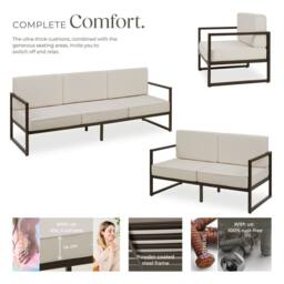 tectake Garden Furniture Comosa in Brown - Size: 6 Person - thumbnail 3