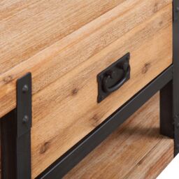 Berkfield Home TV Stand Solid Acacia Wood 140x40x45 cm in Brown - Size: 140 x 40 x 45 cm - thumbnail 4