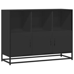 Berkfield Home Sideboard Black 100x35x76 cm Engineered Wood - Size: 100 x 35 x 76 cm - thumbnail 2