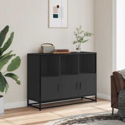 Berkfield Home Sideboard Black 100x35x76 cm Engineered Wood - Size: 100 x 35 x 76 cm - thumbnail 3