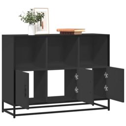 Berkfield Home Sideboard Black 100x35x76 cm Engineered Wood - Size: 100 x 35 x 76 cm - thumbnail 1