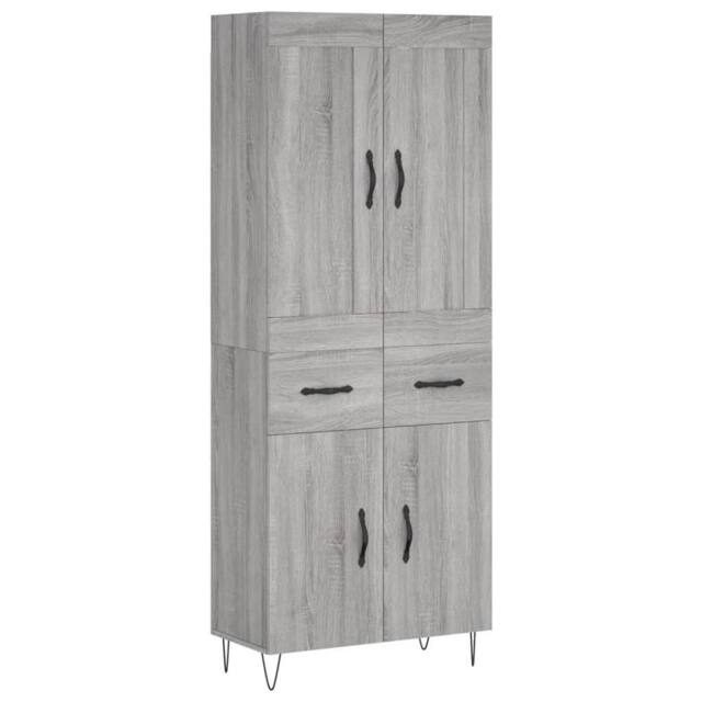 Berkfield Home Highboard Grey Sonoma 69.5x34x180 cm Engineered Wood - image 1