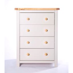 Cabinet Bits Argenta 4 Drawer Chest of Drawers Wood Knob in Light Grey - thumbnail 2