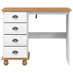 "Berkfield Home Desk ""ASKIM"" with Drawers White 95x40x75 cm Solid Wood Pine - Size: 95 x 40 x 75 cm" - thumbnail 6