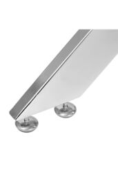 Living and Home 70cmD Stylish Tempered Glass Coffee Table Rectangular Dining Table with Chrome Cross Legs in Clear - thumbnail 6