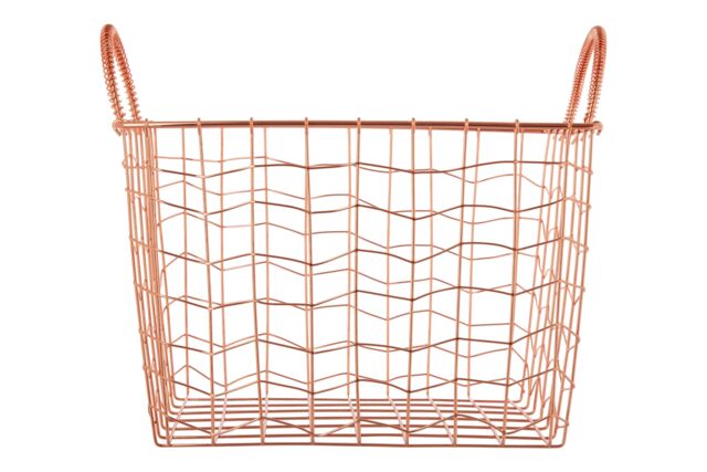 Orsina Stylish Wavy Grid Recatngular Wire Basket, Functional Wireframe Basket For Kitchen, High Quality Basket in Gold - image 1