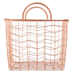 Orsina Stylish Wavy Grid Recatngular Wire Basket, Functional Wireframe Basket For Kitchen, High Quality Basket in Gold - thumbnail 2