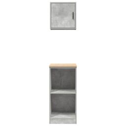 Berkfield Home Garage Cabinets 2 pcs Concrete Grey Engineered Wood - thumbnail 5