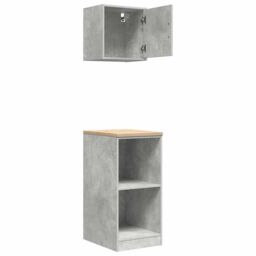 Berkfield Home Garage Cabinets 2 pcs Concrete Grey Engineered Wood - thumbnail 6