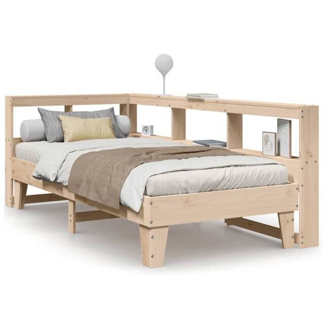 Berkfield Home Bookcase Bed without Mattress 90x190cm Solid Wood Pine in Brown - Size: 90x190 cm - image 1