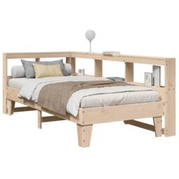 Berkfield Home Bookcase Bed without Mattress 90x190cm Solid Wood Pine in Brown - Size: 90x190 cm - thumbnail 2