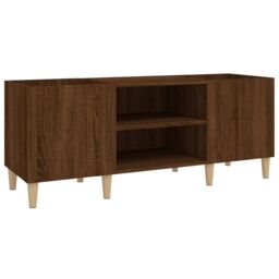 Berkfield Home Record Cabinet Brown Oak 121x38x48 cm Engineered Wood - Size: 121 x 38 x 48 cm - thumbnail 2