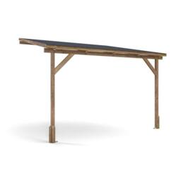 Dunster House Lean To Wooden Gazebo Wall Mounted 3m x 3m with Super Felt - Utopia in Brown