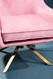 Orsina Pink Velvet Arm Chair, Luxury Velvet Upholstered Accent Chair, Comfortable Armchair for Home, Office - thumbnail 5