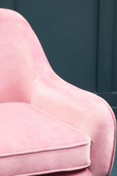 Orsina Pink Velvet Arm Chair, Luxury Velvet Upholstered Accent Chair, Comfortable Armchair for Home, Office - thumbnail 4