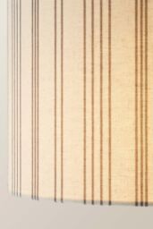 ValueLights Hallie Linen Stripe Drum Shade 3 Way Black Diner Ceiling Pendant Light in Natural - thumbnail 5
