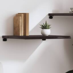 Berkfield Home Wall Shelf Dark Grey 60x50x(2-4) cm Treated Solid Wood Oak in Dark Brown - thumbnail 2
