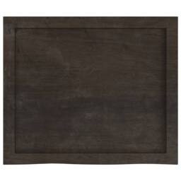 Berkfield Home Wall Shelf Dark Grey 60x50x(2-4) cm Treated Solid Wood Oak in Dark Brown - thumbnail 5