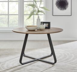 FurnitureboxUK Santorini 120cm 6-Seater Contemporary Round Wood Dining Table in Brown