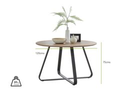 FurnitureboxUK Santorini 120cm 6-Seater Contemporary Round Wood Dining Table in Brown - thumbnail 5