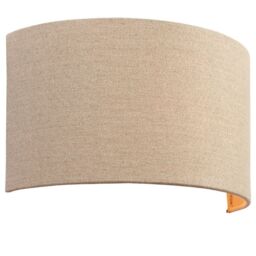 Loops Fabric LED Wall Light Natural Neutral Semi Circle Linen Shade Sleek Lamp Fitting