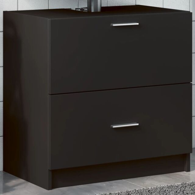 Berkfield Home Sink Cabinet Black 59x37x59 cm Engineered Wood - Size: 59 x 37 x 59 cm - image 1