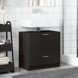 Berkfield Home Sink Cabinet Black 59x37x59 cm Engineered Wood - Size: 59 x 37 x 59 cm - thumbnail 3