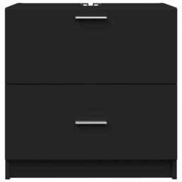Berkfield Home Sink Cabinet Black 59x37x59 cm Engineered Wood - Size: 59 x 37 x 59 cm - thumbnail 4