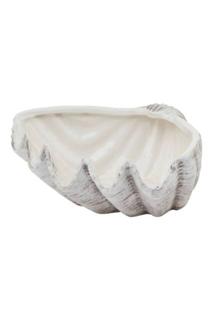 KDMD Siren Medium Ceramic Shell Bowl - Coastal Decor Accent in White - image 1