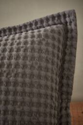Pineapple Elephant 'Jaipur Chunky Waffle' Cotton Cushion in Grey - Size: 30 cm x 50 cm - thumbnail 2