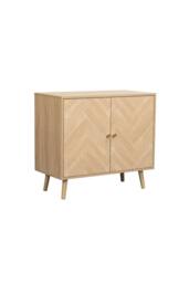 Birlea Herringford 2 Door Sideboard Storage Cabinet Oak Parquet Design in Light Oak - thumbnail 6