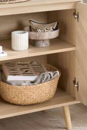 Birlea Herringford 2 Door Sideboard Storage Cabinet Oak Parquet Design in Light Oak - thumbnail 3
