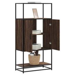 Berkfield Home Highboard Brown Oak 68x35x139 cm Engineered Wood & Metal - Size: 68 x 35 x 139 cm