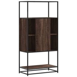 Berkfield Home Highboard Brown Oak 68x35x139 cm Engineered Wood & Metal - Size: 68 x 35 x 139 cm - thumbnail 6