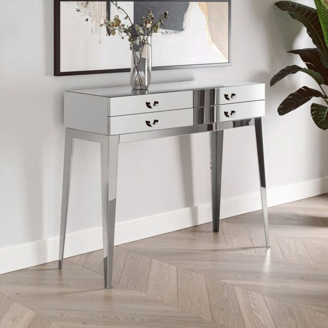 Orsina Allure Lure 4 Drawers Console Table in Silver - image 1