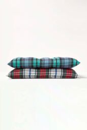 Homescapes Seat Pad Luxury Cotton Macduff Tartan Indoor Outdoor Garden Cushion, 40cm in Red - thumbnail 6