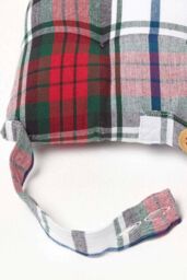 Homescapes Seat Pad Luxury Cotton Macduff Tartan Indoor Outdoor Garden Cushion, 40cm in Red - thumbnail 4