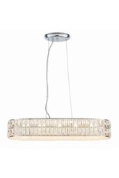 Netlighting Verina LED 5 Light Bar Pendant Chrome Crystal Glass Detail in Clear - thumbnail 5