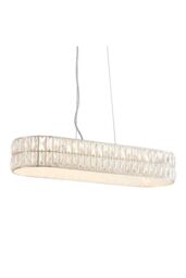 Netlighting Verina LED 5 Light Bar Pendant Chrome Crystal Glass Detail in Clear - thumbnail 1