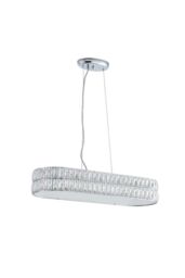Netlighting Verina LED 5 Light Bar Pendant Chrome Crystal Glass Detail in Clear - thumbnail 6