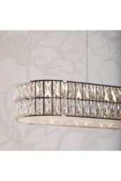 Netlighting Verina LED 5 Light Bar Pendant Chrome Crystal Glass Detail in Clear - thumbnail 4
