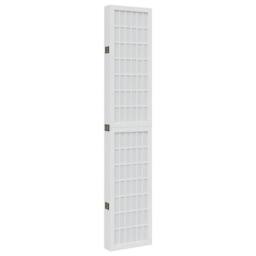 Berkfield Home Room Divider 6 Panels White Solid Wood Paulownia - thumbnail 5