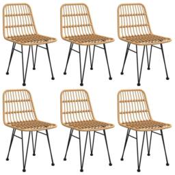 Berkfield Home 7 Piece Garden Dining Set Poly Rattan in Light Tan - thumbnail 4
