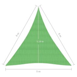 Berkfield Home Sunshade Sail 160 g/m ² Light Green 5x6x6 m HDPE - thumbnail 6