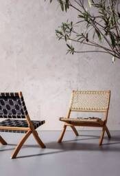 Nordlys Indoor Outdoor Armchair in Solid Acacia Wood & Rope in Brown - thumbnail 2