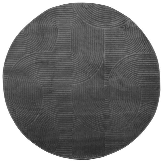 Berkfield Home Rug IZA Short Pile Scandinavian Look Anthracite √ò 120 cm in Charcoal - Size: Medium - image 1